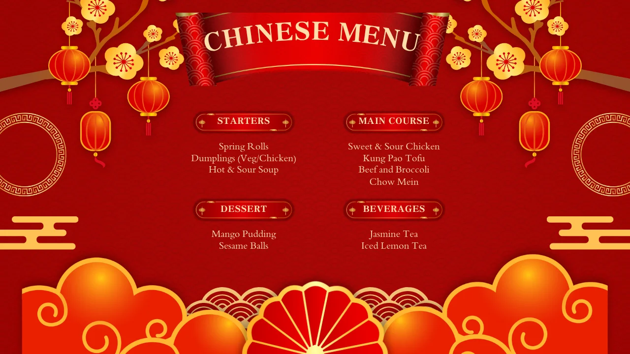 Chinese Menu